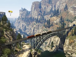 GTA5 025 Train Bridge Parachuting