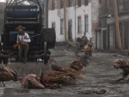 RedDead2 Trailer1 04 City Vulture Dog HorseCarriage