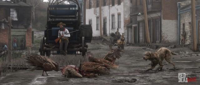 RedDead2 Trailer1 04 City Vulture Dog HorseCarriage