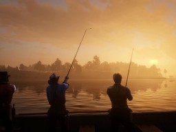 RedDead2 GameplayVideo ArthurMorgan Fishing Landscape