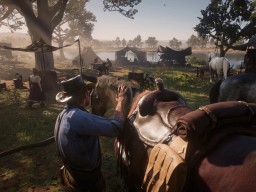 RedDead2 GameplayVideo ArthurMorgan Horse Camp Radar