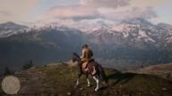 RedDead2 GameplayVideo ArthurMorgan Horse Landscape Mountains Snow Radar