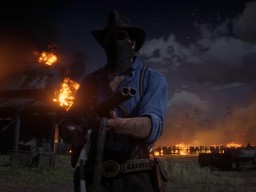 RedDead2 GameplayVideo ArthurMorgan Rifle Night Fire