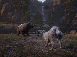 RedDead2 GameplayVideo Bear Wolf Waterfall Forest