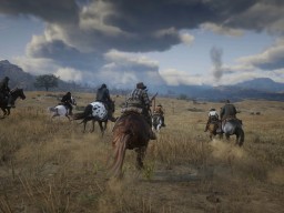 RedDead2 GameplayVideo DutchGang Horse Landscape Mountains