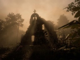 RedDead2 GameplayVideo Landscape Church Ruins Light
