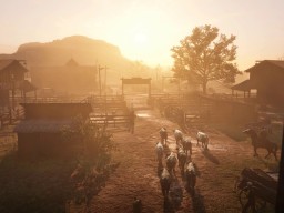 RedDead2 GameplayVideo Landscape Town Farm Cow