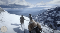 RDR2 GameplayVideoPart2 02 Radar ArthurMorgan Horse Snow