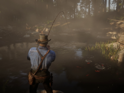RDR2 GameplayVideoPart2 44 ArthurMorgan Fishing Lake Forest