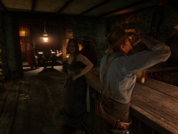 RDR2 GameplayVideoPart2 46 Radar ArthurMorgan Saloon Drink