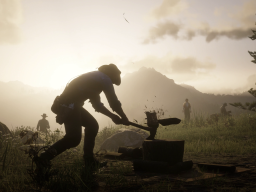 RDR2 GameplayVideoPart2 48 ArthurMorgan Landscape Camp