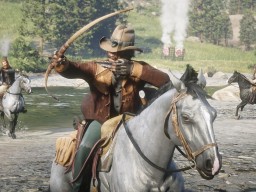RDR2 RedDeadOnline 019 Bow OpenTargetRaces GreyKentuckySaddler