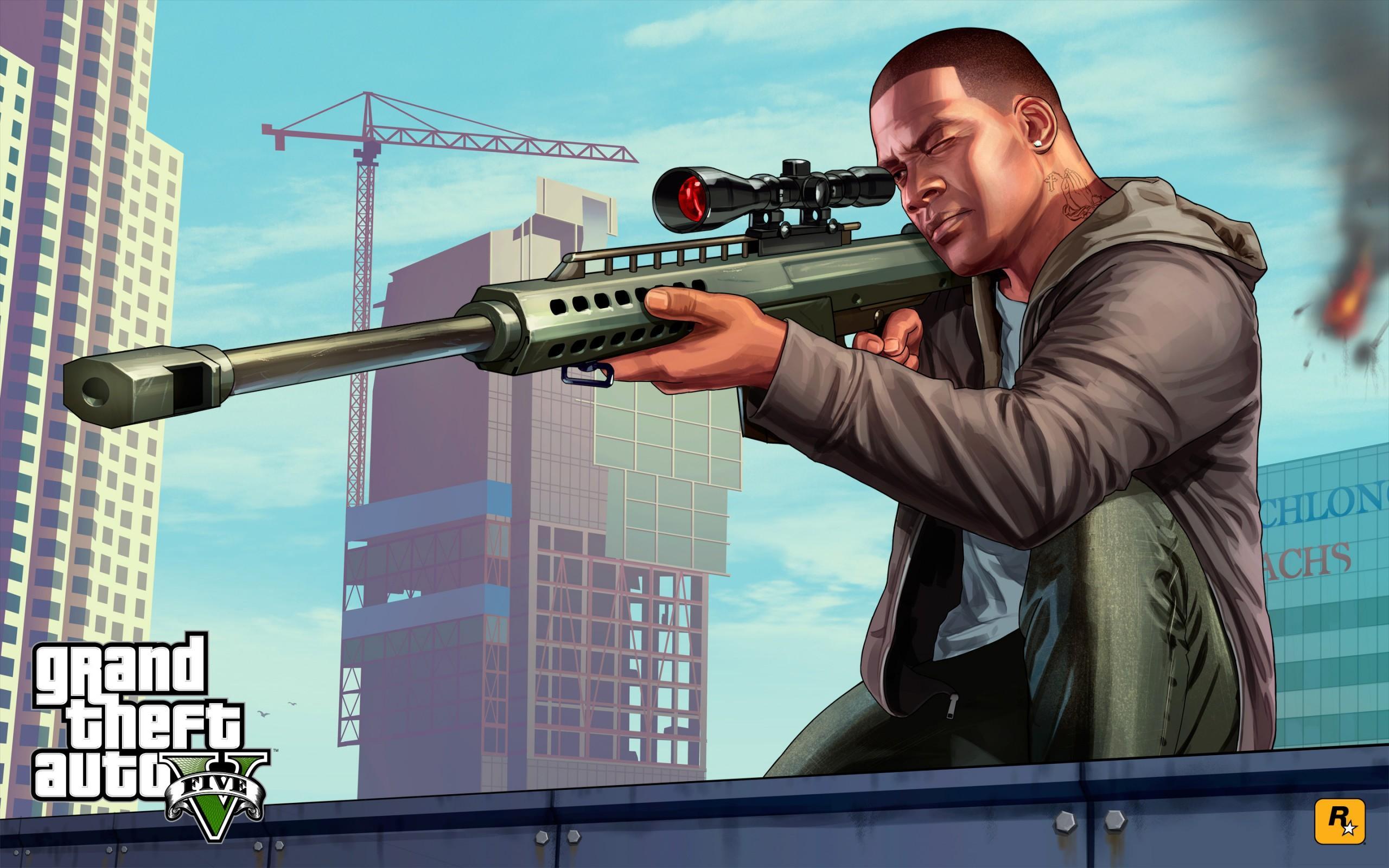 GTA V Artwork Franklin Sniping