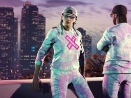 GTAOnline Screenshot Bigness Tie dye SweaterAndSportsPants