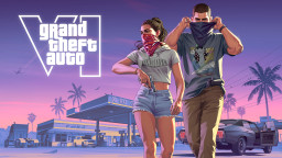 gta artwork jason and lucia robbery with logo