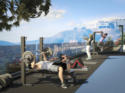gtaonline mansions exterior gym equipment
