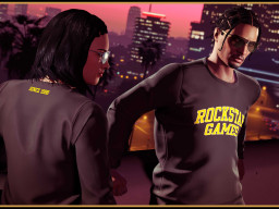gtaonline mansionsdlc black rockstar varsity crewneck