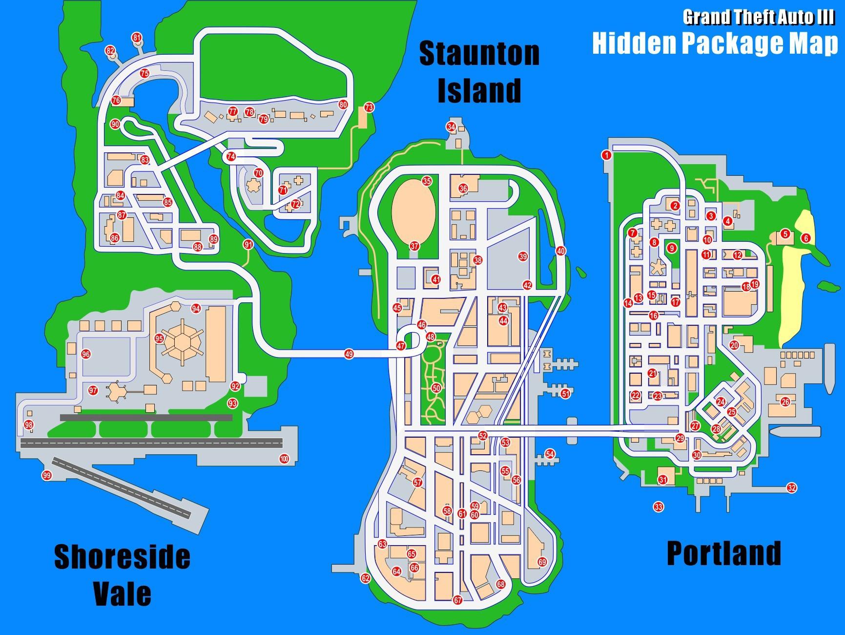 GTA III 100% Completion - Hidden Packages Map