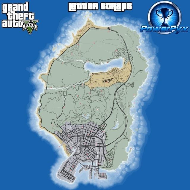 gta 5 letter scraps map locations