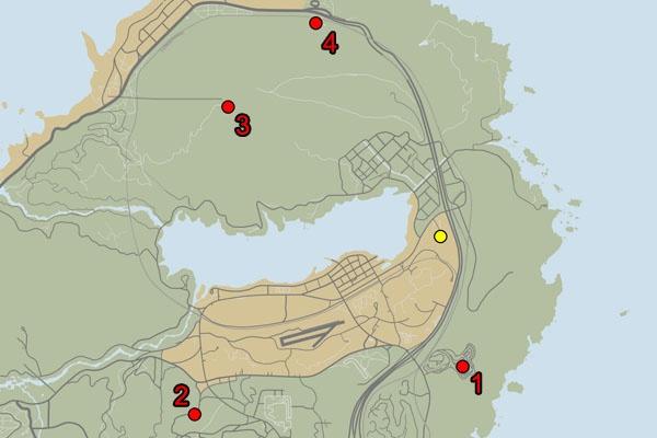 GTA 5 - bail bonds locations map