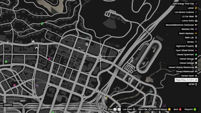 GTA Online Pizza This Map Location 1 Downtown Vinewood