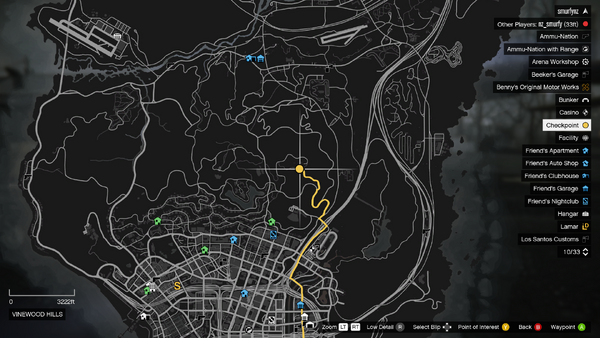 Sprint Race: Vinewood Sign GTA Online Race