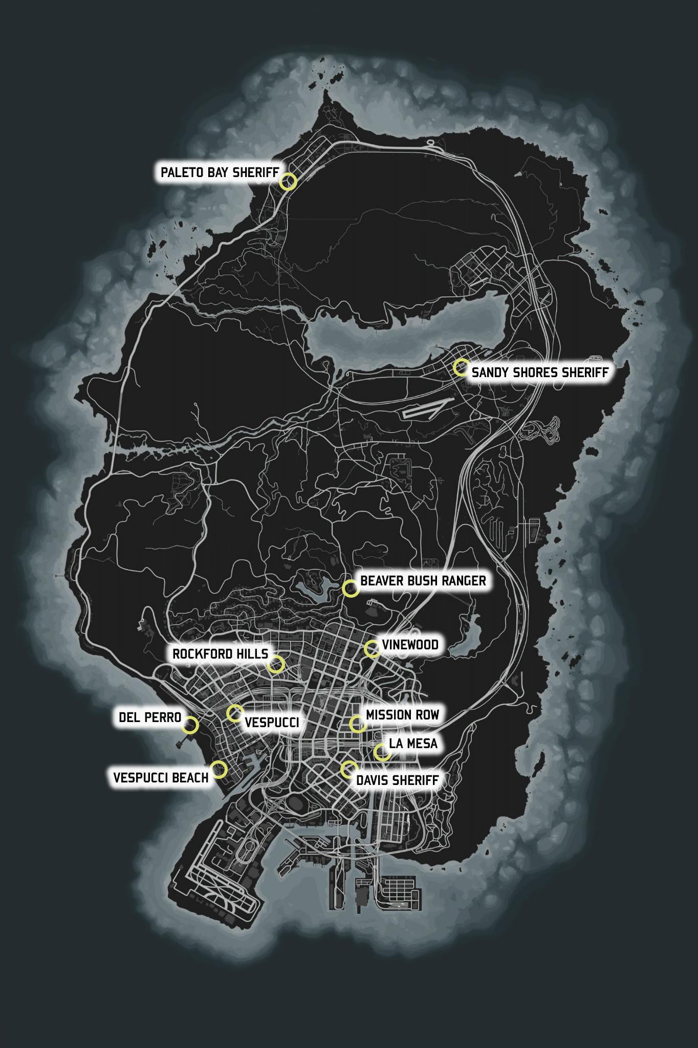 På forhånd Forskellige kultur GTA 5 Police Station: All Police Locations, With Map and Photos