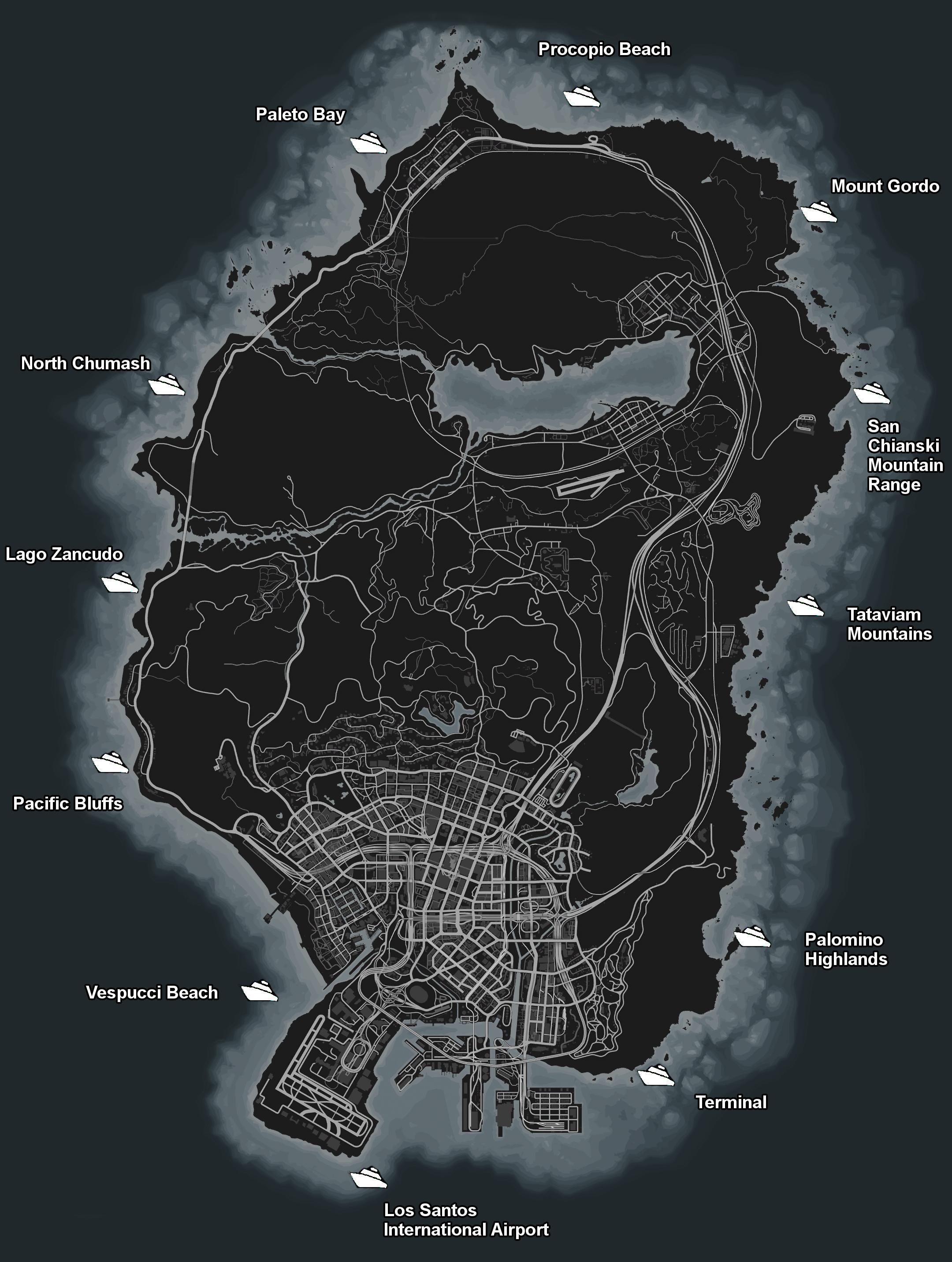 yacht locations gta online