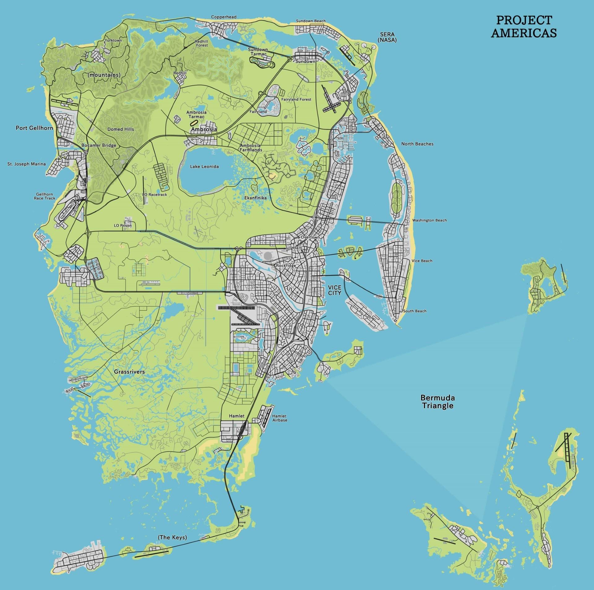 The Alleged Map Locations of GTA 6 in Vice City Leak