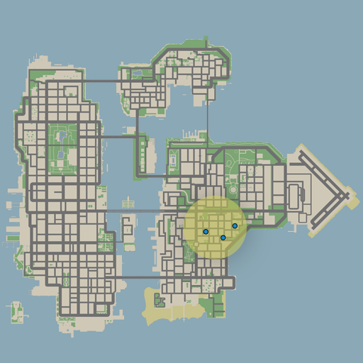 GTA: Chinatown Wars drug dealing turf of the Jamaicans (Yardies) gang