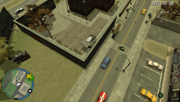 In-game depiction of Stunt Jump #11 in Grand Theft Auto: Chinatown Wars