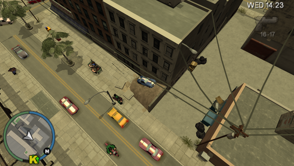 In-game depiction of Stunt Jump #14 in Grand Theft Auto: Chinatown Wars