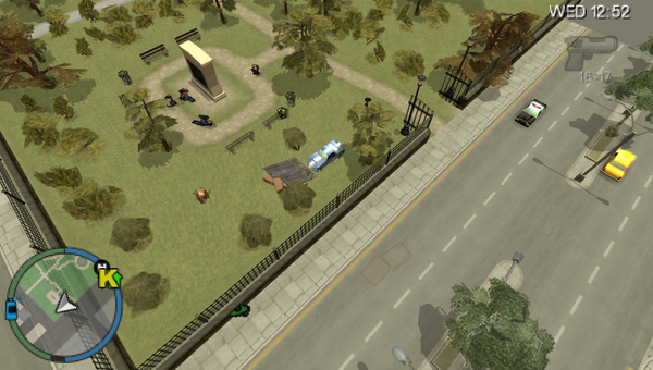 In-game depiction of Stunt Jump #17 in Grand Theft Auto: Chinatown Wars