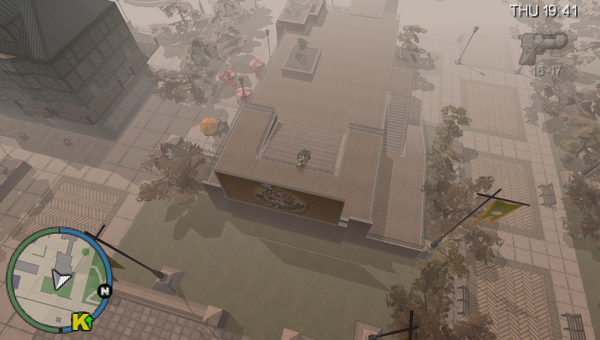 In-game depiction of Stunt Jump #19 in Grand Theft Auto: Chinatown Wars
