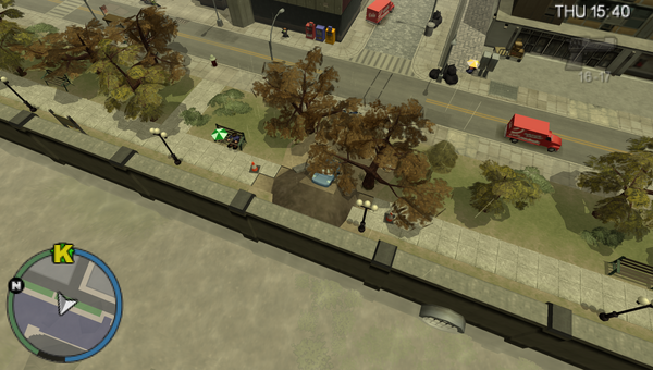 In-game depiction of Stunt Jump #23 in Grand Theft Auto: Chinatown Wars