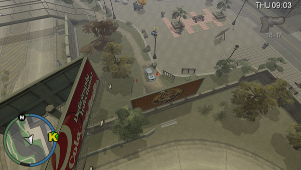 In-game depiction of Stunt Jump #27 in Grand Theft Auto: Chinatown Wars