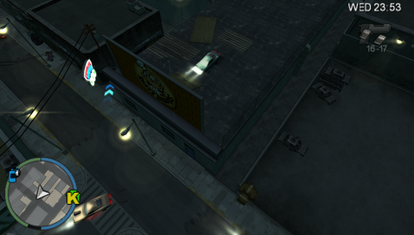 In-game depiction of Stunt Jump #3 in Grand Theft Auto: Chinatown Wars