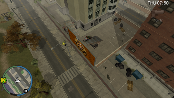 In-game depiction of Stunt Jump #30 in Grand Theft Auto: Chinatown Wars