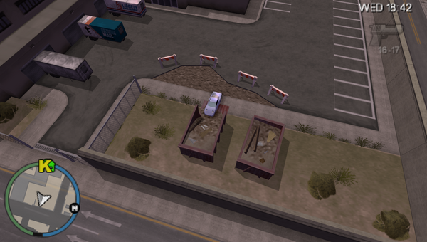In-game depiction of Stunt Jump #9 in Grand Theft Auto: Chinatown Wars
