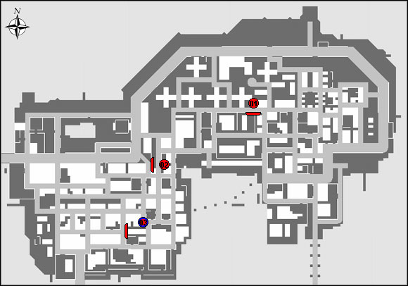 Map of the three stunt jumps available in Bohan in Grand Theft Auto: Chinatown Wars