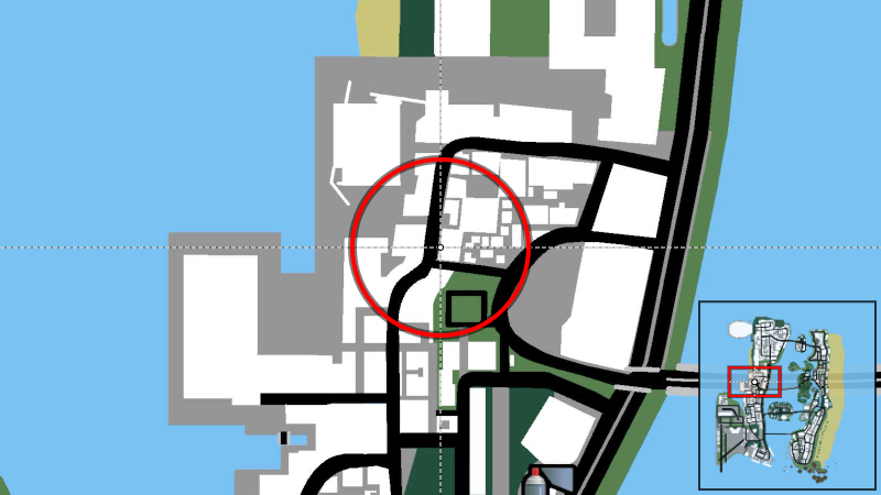 Kaufman Cabs - Map Location in GTA Vice City