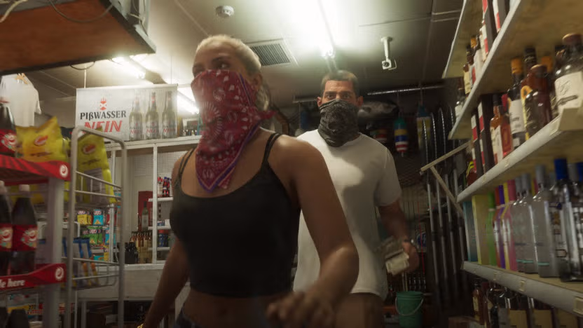 GTA 6 Wanted System Stealth - Jason & Lucia Wearing Masks