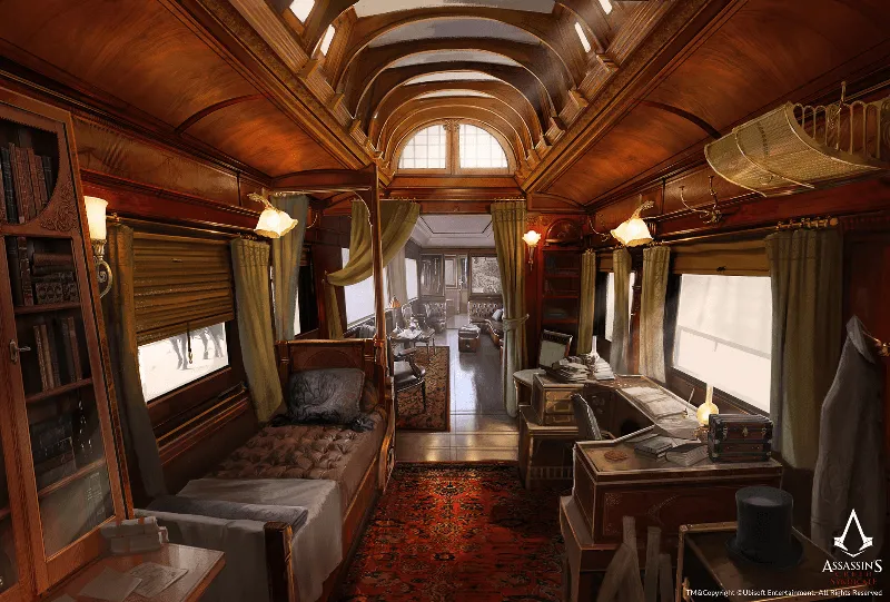 ornate train carriage example