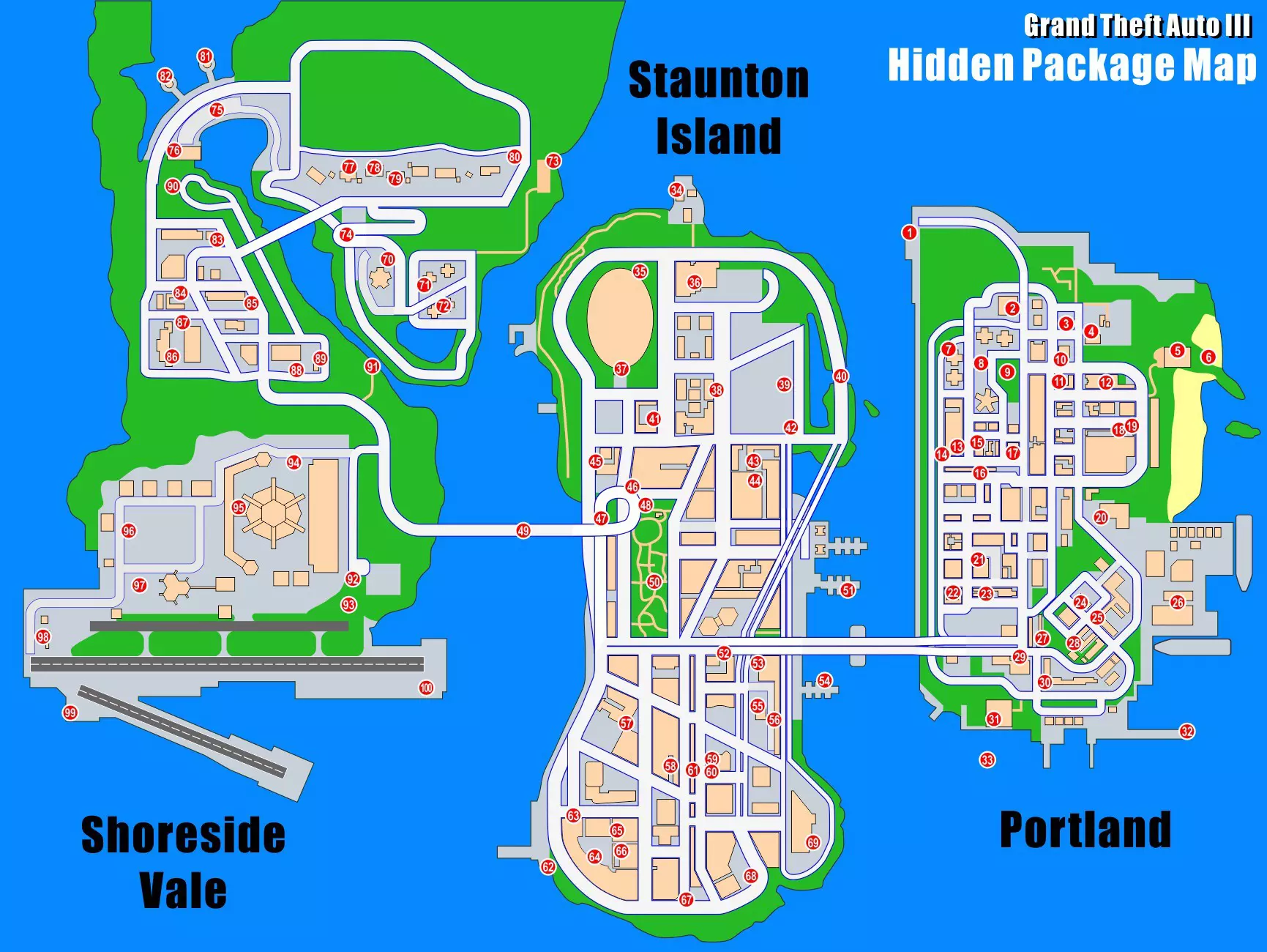 GTA III 100% Completion - Hidden Packages Map