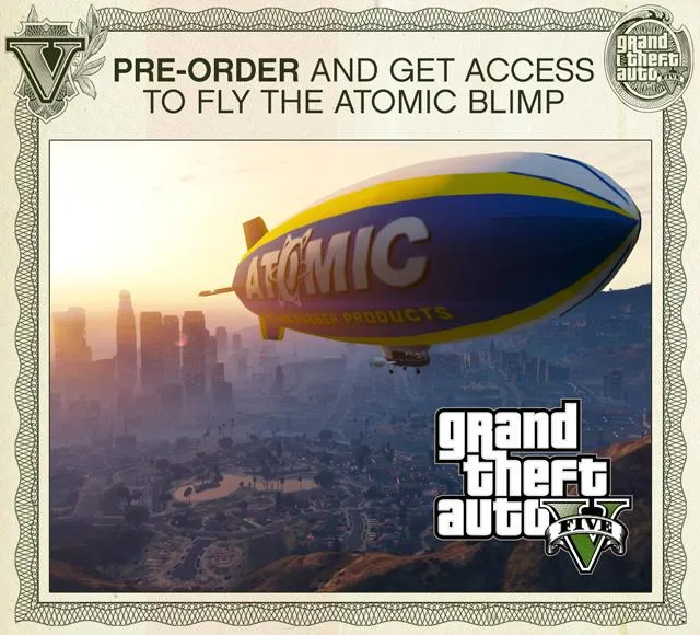 grand theft auto v pre order bonus blimp