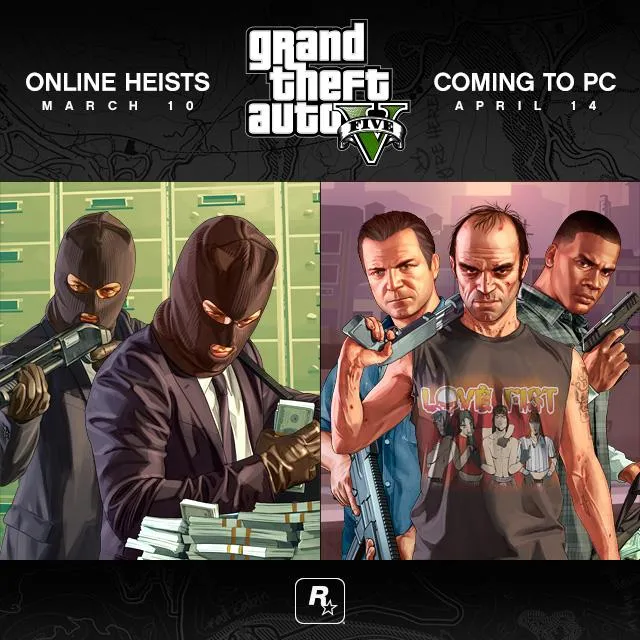 GTA V Updates: Online Heists Coming March 10, GTA V for PC Coming April 14 - GTA 5 News & GTA Online Weekly Updates GTA V Updates: Online Heists Coming March 10, GTA V for PC Coming April 14 - GTA 5 News & GTA Online Weekly Updates