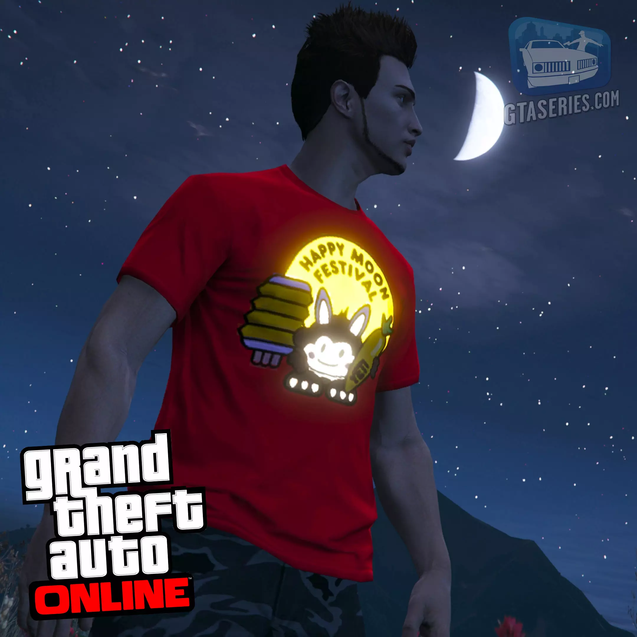 gta online red happy moon tee