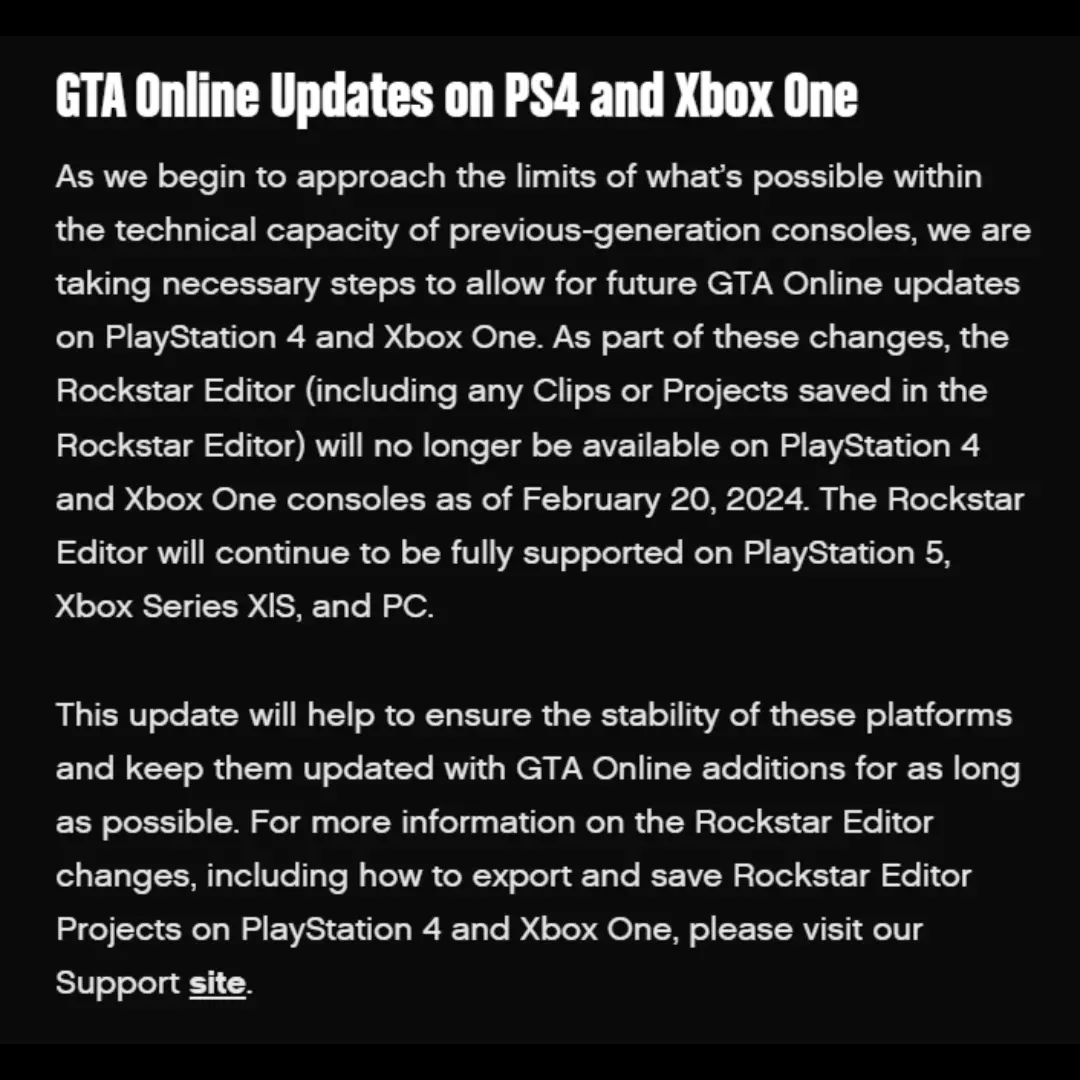 gta online rockstar editor no longer available
