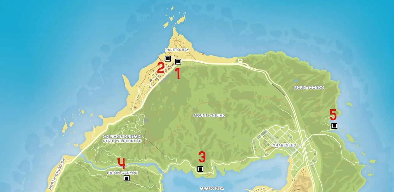 gta 5 stunt jumps map north blaine county