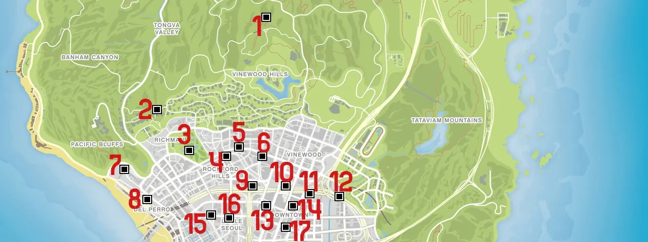 north ls gta map